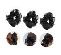 Lurrose 3pcs Large Intestine Circle Hair Circle Hair Ponytail Hair Jewels for Women Elastic Hair Ties Chiffon Hair Scrunchies Womens Hair Bands Girl Ponytail Holders Organza Hair Rings