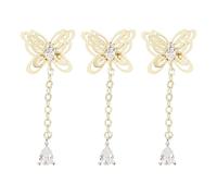 Lurrose 3pcs Manicure Nailbutterfly Chain Decors Nail Charms Metal Safe and Healthy Create Beautiful Nail Art Ladies Delicate Patterns Personal Use