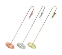 Lurrose 3pcs Metal Memo Note Holders for Desk - Gold, Silver Rose Gold 20cm Clips - Desktop Card Stand for Office, School Wedding Table Organization