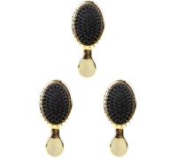 Lurrose 3pcs Mini Hair Scalp Brushes with Golden Handle Boar Bristle Head for Gentle Scalp Massage and Detangling Suitable for Wet and Dry Hair Care Portable for Women and Men
