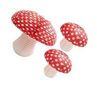 Lurrose 3pcs Mushroom Lantern Mushroom Shape Lantern 3d Ornament Paper and Iron Reusable Not Easy to Deform Cartoon Style Hanging Decoration for New Year Party