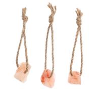 Lurrose 3Pcs Pet Salt Blocks Chewing for Rabbits Squirrels and Guinea Pigs with Microelements Mineral Nutrition and Rope Safe Dental Care Molar Plaything for Small Pets