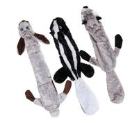 Lurrose 3pcs Plush Pet Set for Dogs and Cats with Creative Squirrel, Raccoon, and Rabbit Patterns, Soft Plush Material, Squeaky Function to Prevent Pets Destroying Environment