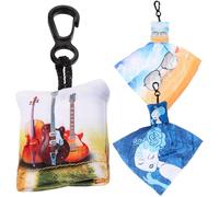 Lurrose 3Pcs Portable Keychain Glasses Cleaning Cloth Set - Printed Eyeglass Lens Wipes Small Witch, Violin and Sunglasses Designs - Soft, Reusable Lens Cleaner for Eyewear and Camera