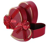 Lurrose 3pcs Red Heart Shaped Paperboard Boxes for Holding Cosmetics and Jewelry, Wrap Boxes for Party and Dessert Shop Packaging