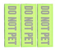 Lurrose 3pcs Reflective Do Not Pet Patch for Service Dog Harness, Light Green Nylon Embroidered Warning Patch with Hook and Loop Backing, Removable Training Vest Accessory for Pet Safety