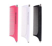 Lurrose 3pcs Retractable Pintail Combs Metal Rat Tail Hair Combs for Hair Styling (White, Black, Red)