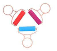 Lurrose 3pcs Rhinestone Painting Rollers Set with Alloy Handles, Small Plastic Paint Rollers in Red, Blue, and Purple for Diamond Art and Printmaking Craft Projects