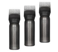 Lurrose 3pcs Root Comb Applicator Bottles for Hair Dyeing, 160ml Black Graduated Scale Hair Color Applicator Bottles for Salon and Personal Use