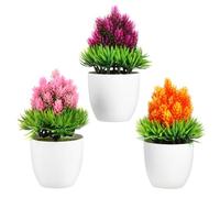 Lurrose 3pcs Simulation Mini Plant Faux Pineapple Potted Plant Decoration with Plastic Material, No Maintenance Required, Vivid and Realistic Greenery for Home Decoration, Suitable
