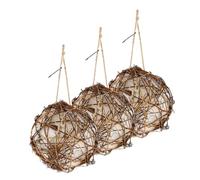 Lurrose 3pcs Spherical Hummingbird Houses Bird Nest Hanging Decor with Wood Cotton Material Creative Three-piece Design Beautiful Practical Convenient for Hanging Suitable for Indoor