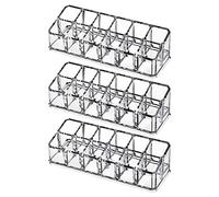 Lurrose 3Pcs Transparent Acrylic Lipstick Storage Boxes with 12 Slots Multi-Functional Cosmetic Organisers for Makeup Vanity Counter and Lip Gloss Display