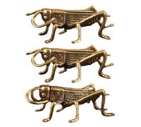 Lurrose 3pcs Vintage Brass Cricket Figurines Small Solid Brass Insect Statues Retro Desktop Decoration Collectible Home Décor Accents for Office and Farmhouse