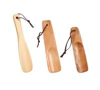 Lurrose 3pcs Wear-resistant Shoe Helper Travel Wood Shoehorns Good Design Premium Wood Material Smooth Surface for Pregnant Women and Elders Household Use 15.2cm 16cm 19.2cm