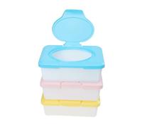 Lurrose 3pcs Wet Wipes Box Refillable Wipes Holder Dispenser Case Box for Wet Lint Pack Newborn Essentials Random Color