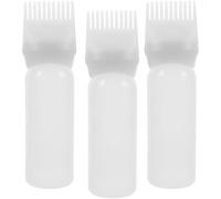 Lurrose 3pcs White Hair Dye Applicator Bottles with Root Comb for Hair Coloring Applicator Bottles Suitable for Salon and Home Scalp Treatment