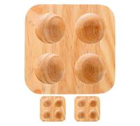 Lurrose 3pcs Wood Egg Tray: 4-Slot Egg Storage Container For Refrigerator - Shockproof Platter For Kitchen Restaurant Countertop Organization