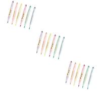 Lurrose 3sets Double Ended Highlighter Pen Fluorescent Marker Pens Set Watercolor Office School Supplies 6pcs*3 Random Color