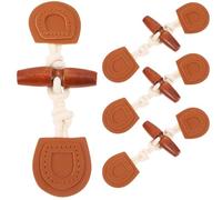 Lurrose 4 Pairs Natural Horn Toggle Buttons for Coat Sewing, Wooden Leather Clothing Replacement Fasteners, Decorative Cardigan Closure DIY Craft Set