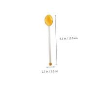 Lurrose 4 Pcs Clear Heat Resistant Glass Spoons Long Handle Coffee and Dessert Stirring Utensils for Espresso Latte Tea and Cake Serving