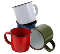 Lurrose 4 Pcs Enamel Mugs with Handle Small Retro Hot Pot Cups for Camping Home Office Thick Vintage Drinkware