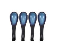 Lurrose 4 Pcs Japanese Ceramic Spoons Blue Porcelain Soup Spoons Lightweight and Portable Flatware for Daily Life and Festivals Kitchen Dining