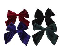 Lurrose 4 Pcs Large Flannelette Hair Bows for Little, Lightweight and Not Easy to Break, Decorative Hair Clips for Party and Celebration Accessories