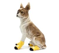 Lurrose 4 Pcs Medium Pet Dog Anti-slip Cotton Socks Non-skid Paw Protectors for Indoor Use Preventing Licking and Slipping