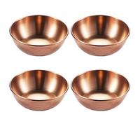 Lurrose 4 Pcs Small Stainless Steel Sauce Dishes Round Seasoning Dishes Spice Dipping Bowls Appetizer Bowls for Sushi Snacks Fruit Appetizer