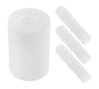 Lurrose 4 Pcs White Chair Gas Lift Cylinder Dust Covers, Anti-Slip Three-Section Telescoping Gas Piston Sleeves for Office Chair Height Adjuster, Protective Hydraulic Cylinder Replacement