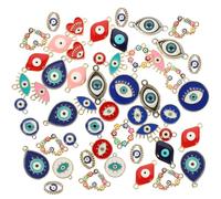 Lurrose 40pcs Alloy Evil Eye Charms Pendants for DIY Necklace and Bracelet Jewelry Making, Safe to Use and Not Easy to Deform, for Craft Projects and DIY Accessories