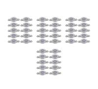 Lurrose 40pcs Evil Eye Charms for Jewelry Making Alloy Pendants with Leaf Hand Heart Designs DIY Necklace Bracelet Accessories Silver Tone Protective Amulet Pendants for Women