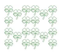 Lurrose 40pcs Mini Metal Clover Paper Clips for Organizing Notebooks and Wedding Invitations, Portable Decorative Shamrock Clips in Green for Saint Patrick Party Favors and Office Use