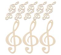 Lurrose 40pcs Unfinished Wood Musical Note Cutouts Wood Plaques for DIY Craft Unpainted Wooden Chips for Hanging Music Note Embellishments for Home Party Decoration