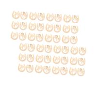 Lurrose 48pcs Decorative Wood Chips Horseshoe Cutouts for DIY Crafts Festivals Decorative Boys and Girls Hand-Painted Craft Toys Bag