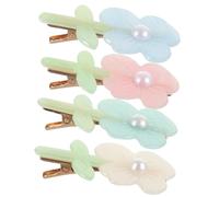 Lurrose 4pcs Acrylic Flower Hair Clips for Decorative and Practical Hair Accessories Sweet Style Suitable for Vacation and Family Gathering