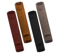 Lurrose 4pcs Adjustable Pu Leather Pen Holder Sleeve with Elastic Band, Wear Resistant and Prevents Pen from Slipping, Suitable as Gift for Colleagues Or Friends, for Notebooks