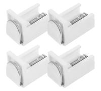 Lurrose 4pcs Adjustable White Iron Blind Window Brackets for Pleated and Venetian Blinds, No-Drill Mounting Headrail Holders for Home Window Treatment