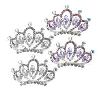 Lurrose 4pcs Alloy Crown Comb Hair Accessories for Flower, Elegant Mini Tiara Hair Decoration, Suitable for Parties and Costume Gift