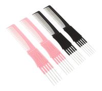 Lurrose 4pcs Anti-static Carbon Fiber Hair Comb Set for Women Including Guiding Massage Comb Teasing Clip Curl Styling Brush and Metal Tail Suitable for Fine Hair Styling and Volume