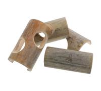 Lurrose 4pcs Bamboo Hamster Tunnel with Hollow Tree Trunk Hideout, Easy to Clean Cage Accessories for Small Animals and Gerbils, Stimulating Exploration and Climbing Fun