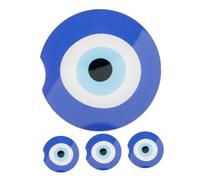 Lurrose 4pcs Blue Evil Eye Acrylic Cup Holder Coasters Anti-slip Drink Mats for Car and Home Fit Round Decorative Cup Pads for Automotive and Tables