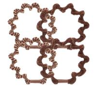 Lurrose 4pcs Braided Twisted Hair Ties Set High Elastic Soft Scrunchies for Women and Brown Coffee Color Hair Bands for Ponytail Braids