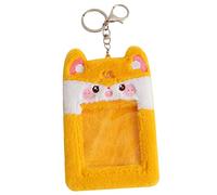 Lurrose 4pcs Cartoon Frog Plush Card Holder Slim and Lightweight Card Sleeve for Organizing Id Badges for Students and Daily Use