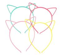 Lurrose 4pcs Cat Ear Hairbands for Women, Plastic Cat Headbands with Comfortable Wear and Unique Design, for Halloween Decorations and Party Accessories
