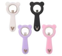 Lurrose 4pcs Cat Eye Nail Magnet Stick, Cute Bear Head with Ears Shapes