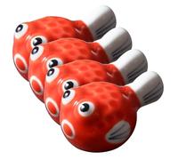 Lurrose 4Pcs Ceramic Fish Chopstick Rest Japanese Style Tabletop Chopsticks Pillow Kitchen Accessory Elegant Cutlery Organizer in Red for Dining and Home Decoration