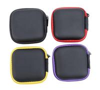 Lurrose 4Pcs Charging Cable Pouch Multi Use Earphones Bag USB Flash Drive Case Durable Storage Organizer for Travel Black Red Purple Yellow
