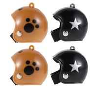 Lurrose 4pcs Chicken Helmet Protective Hat for Hens and Birds, Plastic Pecking Prevention Caps with Bear and Black Star Designs, Suitable for Chickens, Ducks, and Pet Parrots Random Color