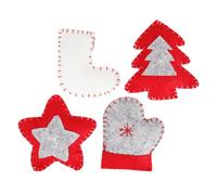 Lurrose 4pcs Christmas Cat Chew for Cats and Dogs, Interactive Plush with Felt Cloth and Pp Cotton, Facilitates Hitting, Chasing and Pouncing, Molar Cleaning Chew for Festive Play